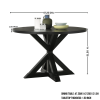 Banff 5-piece Dining Set, Cross-Buck Round Table with 4 Tufted Chairs, TAN