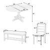 TOPMAX Farmhouse 6-Piece 60inch Extendable Pedestal Dining Table Set with 18inch Removable Leaf, 44inch Bench and 4 Ladder Back Dining Chairs, Natural