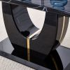 Table and chair set.Black Marble Pattern MDF Dining Table Set - 63"x37" with 4 chairs with white PU cushions and C-tube black metal legs.Bring a comfo