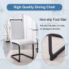 Table and chair set.Black Marble Pattern MDF Dining Table Set - 63"x37" with 4 chairs with white PU cushions and C-tube black metal legs.Bring a comfo