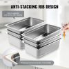 VEVOR 6 Pack Hotel Pans, Full Size Anti-Jam Steam Pan, 0.8mm Thick Stainless Steel Restaurant Steam Table Pan, 6-Inch Deep Commercial Table Pan