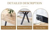 Table and chair set.63"x35.4" Wood-Textured MDF Dining Table with Black A-Frame Legs.Paired with 6 Dark Grey Linen-Cotton Round Corner Dining Chair.De