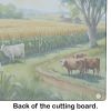 Cows by the Cornfield Glass Cutting Board Decorative Tempered Glass Kitchen Cutting and Serving Board Large Size Chopping Board