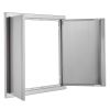 BBQ Access Door, 26W x 24H Inch Double Outdoor Kitchen Door, Stainless Steel Flush Mount Door, Wall Vertical Door with Recessed Handles