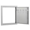 BBQ Access Door, 18W x 20H Inch Single Outdoor Kitchen Door, Stainless Steel Flush Mount Door, Wall Vertical Door with Handle and Hook, for BBQ Island