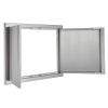 BBQ Access Door, 30W x 21H Inch Double Outdoor Kitchen Door, Stainless Steel Flush Mount Door, Wall Vertical Door with Recessed Handles