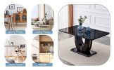 Table and chair set.63"W x 37"D x 30"H Black Marble MDF DiningTable Set with 4 White and Dark Gray spliced PU Chairs with black metal legs.Bring a com