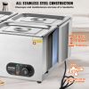 VEVOR 4-Pan Commercial Food Warmer, 4 x 12QT Electric Steam Table