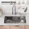 VEVOR Kitchen Sink, 304 Stainless Steel Drop-In Sinks, Undermount Single Bowl Basin with Accessories(Pack of 3)