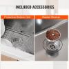 VEVOR Kitchen Sink, 304 Stainless Steel Drop-In Sinks, Undermount Single Bowl Basin with Accessories(Pack of 3)