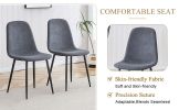 Table and chair set.63"x35.4" Wood-Textured MDF Dining Table with Black A-Frame Legs.Paired with 6 Dark Grey Linen-Cotton Round Corner Dining Chair.De