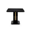 Table and chair set.63"W x 37"D x 30"H Black Marble MDF DiningTable Set with 6 White and Dark Gray spliced PU Chairs with black metal legs.Bring a com