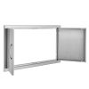 BBQ Access Door, 34W x 19H Inch Double Outdoor Kitchen Door, Stainless Steel Flush Mount Door, Wall Vertical Door with Handles, for BBQ Island