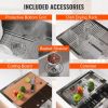 VEVOR Kitchen Sink, 304 Stainless Steel Drop-In Sinks, Undermount Single Bowl Basin with Ledge and Accessories