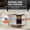 BBQ Access Door, 36W x 21H Inch Double Outdoor Kitchen Door, Stainless Steel Flush Mount Door, Wall Vertical Door with Handles, for BBQ Island