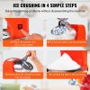 VEVOR Ice Crushers Machine, 220lbs Per Hour Electric Snow Cone Maker with 4 Blades, Stainless Steel Shaved Ice Machine with Cover and Bowl